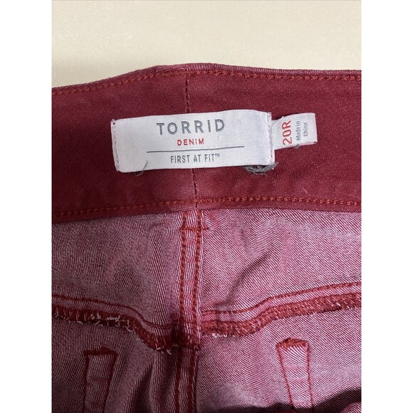 Torrid Jeggings Skinny Ankle Zip Pockets Red Plus Size Pants - Picture 5 of 6